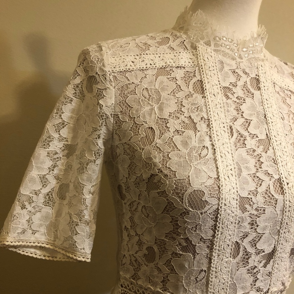 Filly Flair White Lace Flirty Feminine Dress - Picture 2 of 16